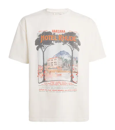 Rhude X Harrods Cotton Hotel  T-shirt In White