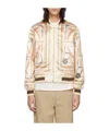 Rhude X Nautica Satin Bomber Jacket In White