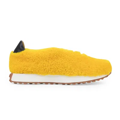 RHUDE YELLOW SHERPA RUNNER SNEAKERS
