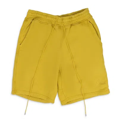 Rhude Logo-embroidered Drawstring Shorts In Yellow