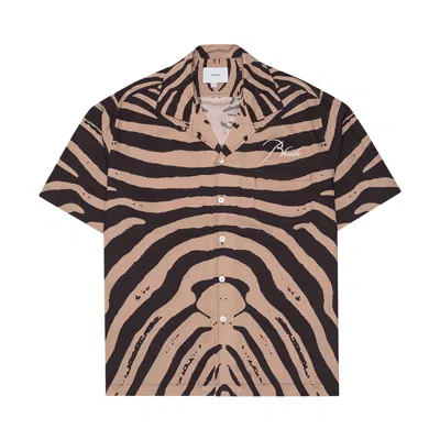 Pre-owned Rhude Zebra Silk Shirt 'black/tan' | Men's Size S
