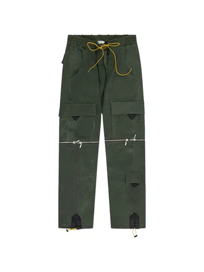 Rhude Zip-detail Cargo Pants In Green