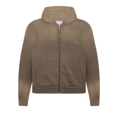 Pre-owned Rhude Zip Up Hoodie 'elephant' | Grey | Men's Size L In Gray