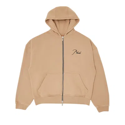 Pre-owned Rhude Zip Up Hoodie 'sand' | Brown | Men's Size Xl