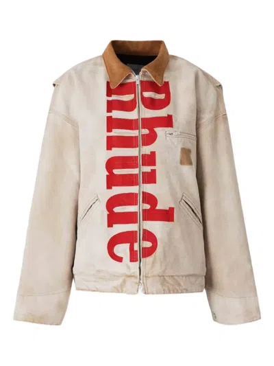 RHUDE ZIP-UP LOGO BOMBER JACKET
