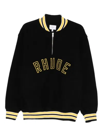 Rhude Zip-up Sweatshirt In Black
