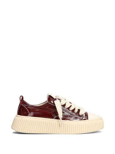 Rhun 2020 Crinkled-finish Sneakers In Red