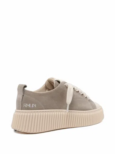 Rhun 2020 Suede Flatform Sneakers In Brown