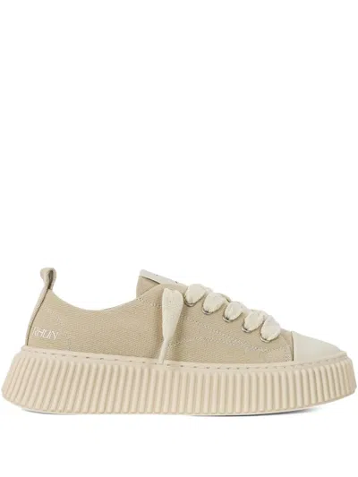 Rhun 2020 Treble Lace-up Crepe-sole Sneakers In Neutral