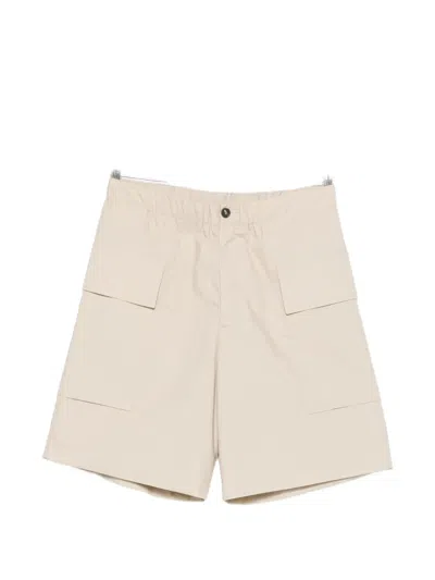 Rhun Button-up Cargo Shorts In Neutral