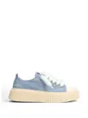 Rhun Denim-texture Platform Sneakers In Multi