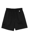 Rhun Drawstring-waist Track Shorts In Black