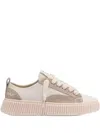 Rhun Leather Lace-up Sneakers In Neutral
