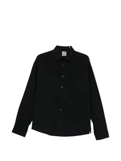 Rhun Long-sleeve Pocket Shirt In Black