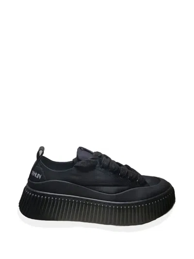 Rhun Panelled Platform Sneakers In Black