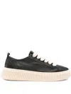 Rhun Platform Leather Sneakers In Black