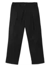 Rhun Pleated Turn-up Trousers In Black