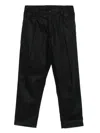 Rhun Pleated Turn-up Trousers In Black