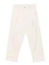 Rhun Pleated Turn-up Trousers In Neutral