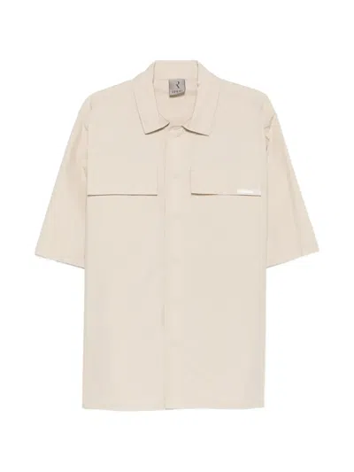 Rhun Short-sleeve Flap-pocket Shirt In Neutral