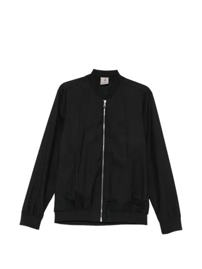 Rhun Zip-up Bomber Jacket In Black