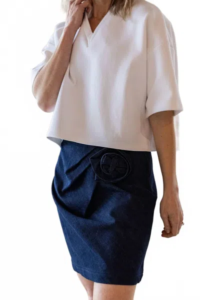Rhúne Moira Mini Skirt In Navy In Blue