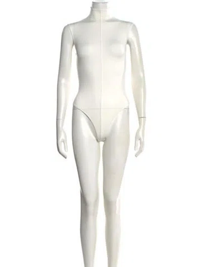 Pre-owned Rhw X Wardrobe Nyc Mock Neck Long Sleeve Bodysuit In White