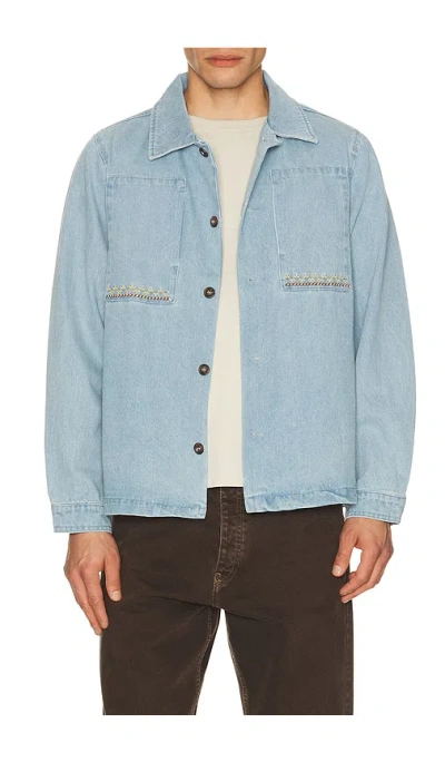 Rhythm Arguam Long Sleeve Shirt In Blue