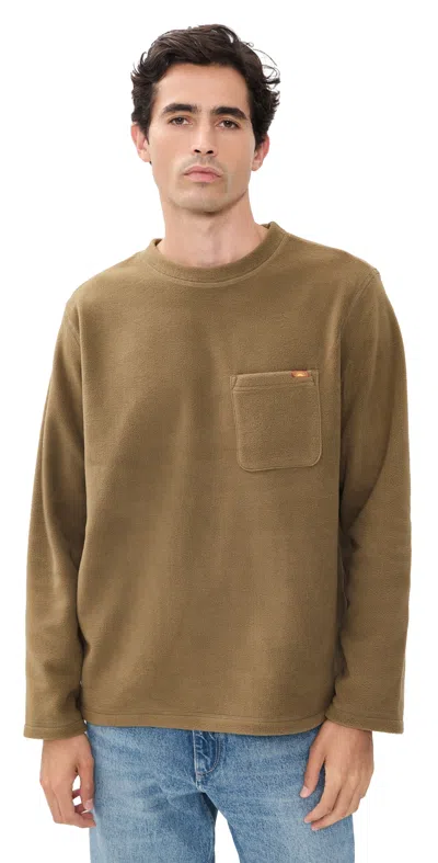 Rhythm Awake Polar Fleece Long Sleeve Camel In Brown