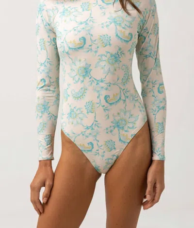 Rhythm Cairo Long Sleeve One Piece Suit In Blue In Green