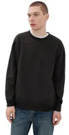 Rhythm Classic Fleece Crew Sweatshirt Vintage Black In Black