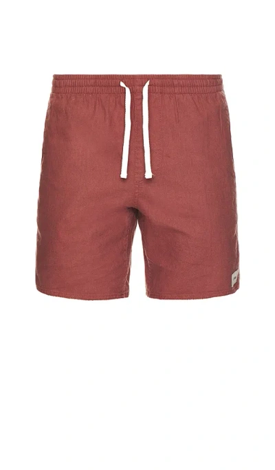Rhythm Classic Linen Jam Shorts In Red
