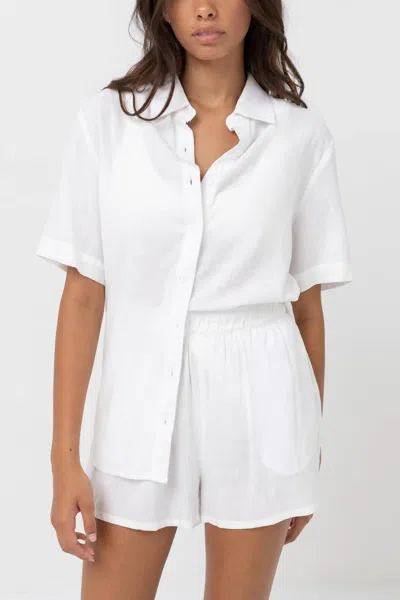 Rhythm Classic Lounge Shirt In White