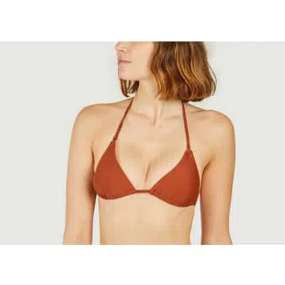 Rhythm Classic Slide Tri Bikini Top In Brown