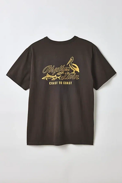 Rhythm Coast To Coast Vintage Graphic Tee In Black, Men's At Urban Outfitters In Brown