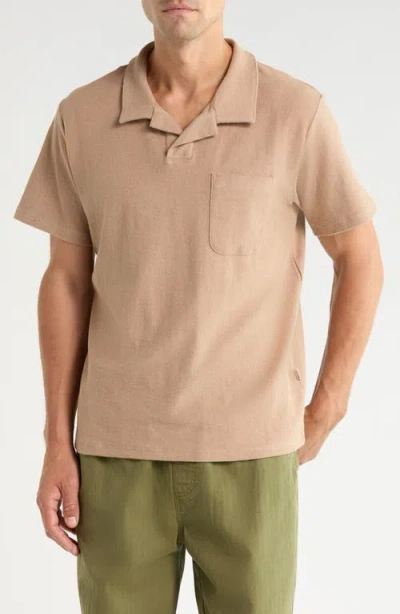 Rhythm Cotton Terry Polo In Neutral