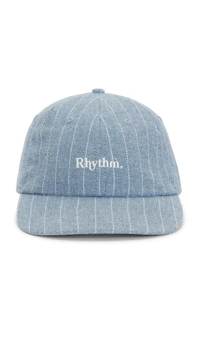Rhythm Essential Pin Stripe Denim Cap In Blue
