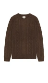 Rhythm Mohair Fishermans Knit Sweater In Brown