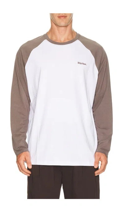 Rhythm Foster Long Sleeve Tee Shirt In Brown