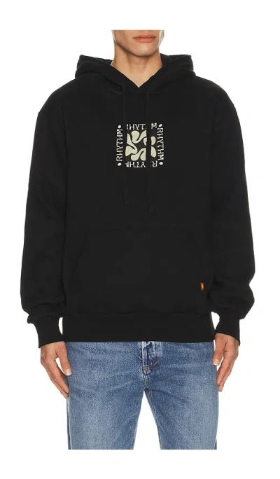 Rhythm Grange Fleece Hoodie In Black