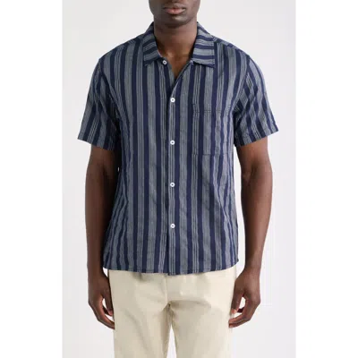 Rhythm Harbor Stripe Button-up Shirt In Blue