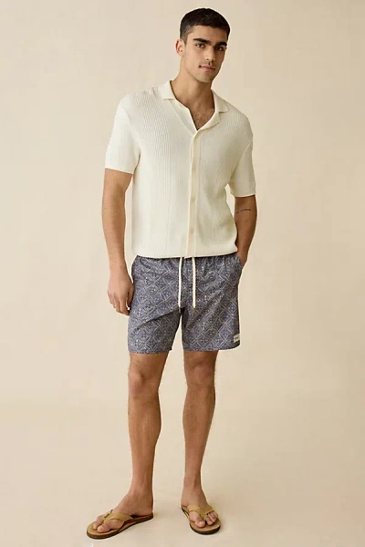Rhythm Heritage Java Beach Swim Shorts In Navy, Men's At Urban Outfitters In Blue