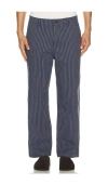 Rhythm Hickory Stripe Work Pant In Blue