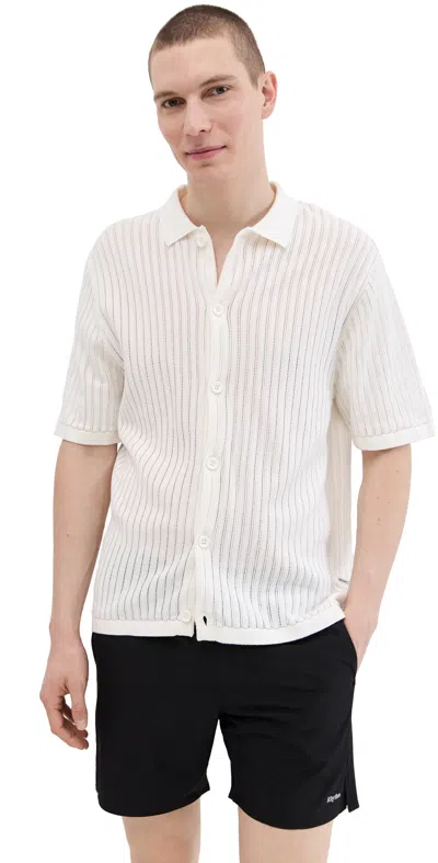 Rhythm Knit Button Down Polo Natural