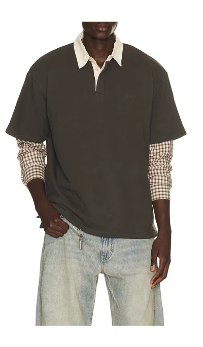 Rhythm Koa Rugby Polo In Gray