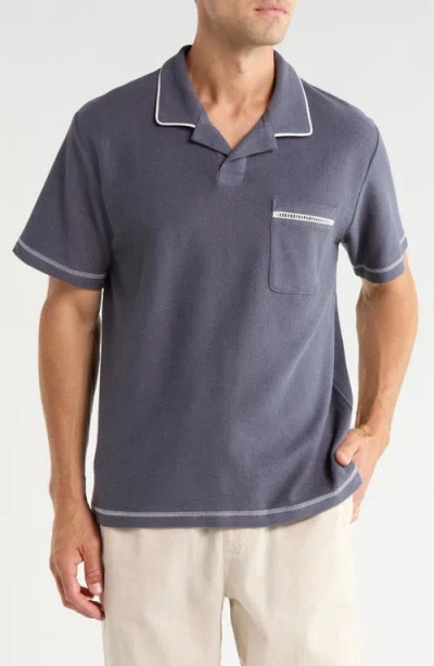 Rhythm Ladder Vintage Terry Polo In Purple