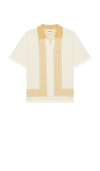 Rhythm Loma Knitted Short Sleeve Shirt In Cream