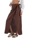 Rhythm Lucinda Maxi Skirt In Chocolate In Gold