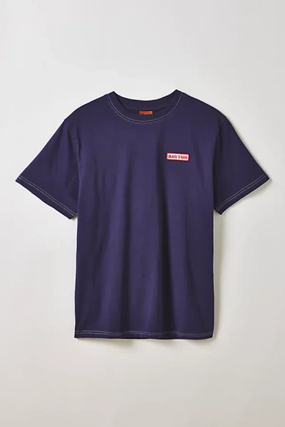 Rhythm Mechanics Label Vintage Fit Tee In Navy, Men's At Urban Outfitters In Blue