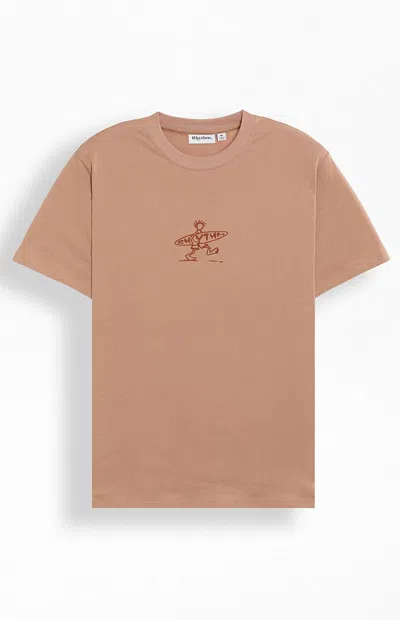 Rhythm Men's Drifter T-shirt In Orange In Brown